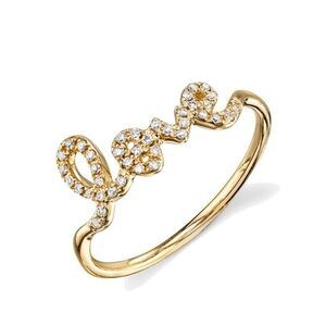Sydney Evan Diamond 14k Yellow Gold Love Ring Size 4.5 Signed